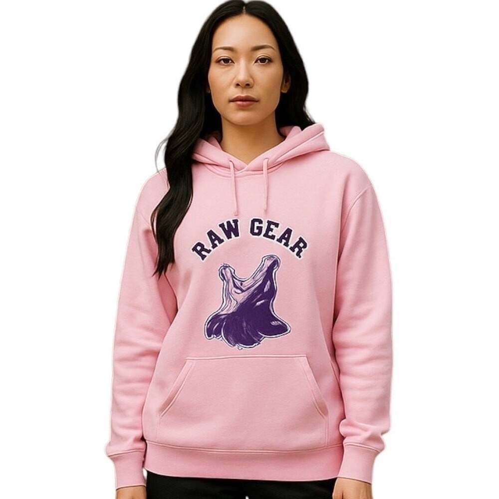 RawGear Pink Hoodie Graphic Print Hooded Sweatshirt Women Size L